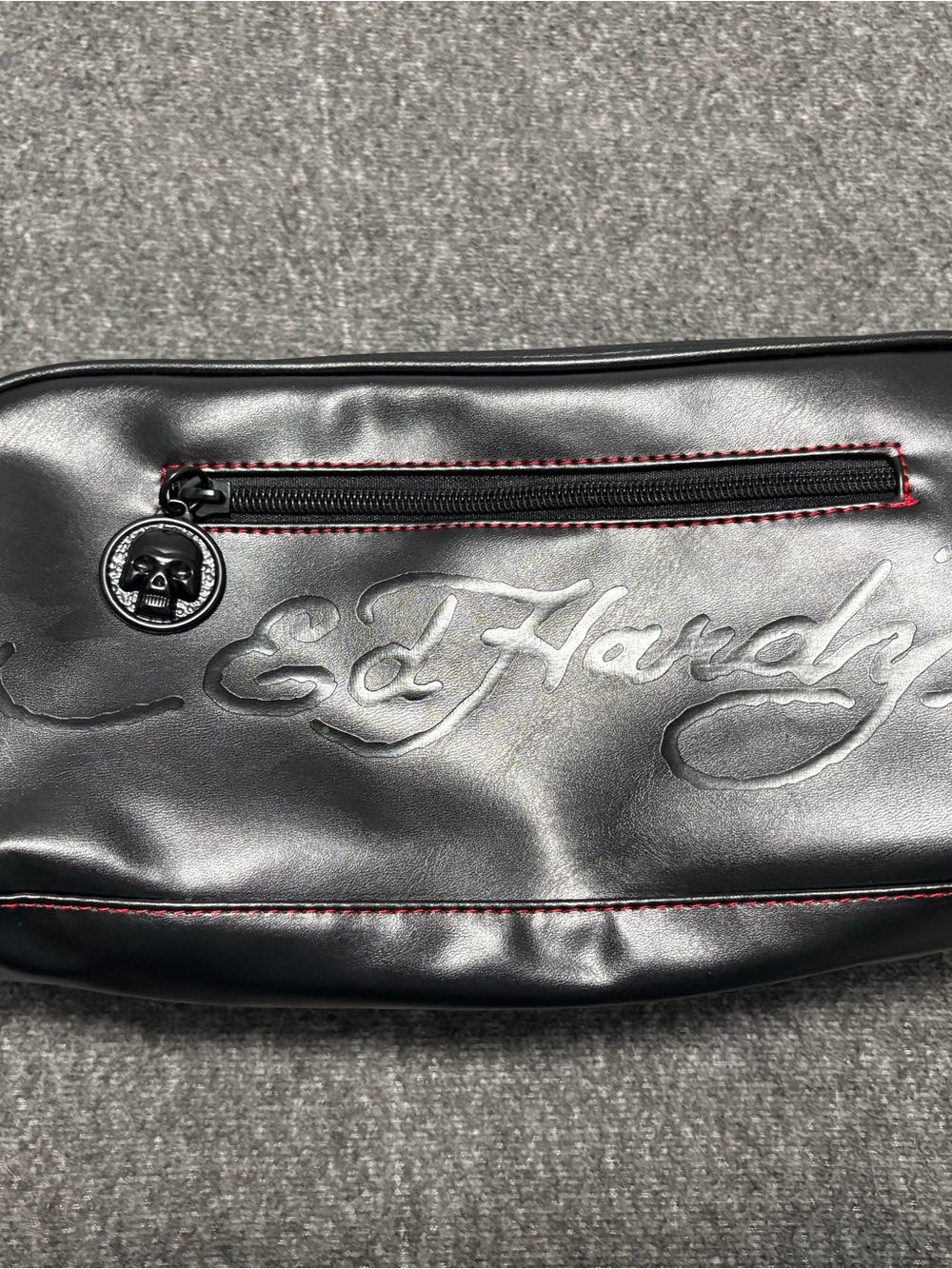 Ed Hardy Black Leather Bag